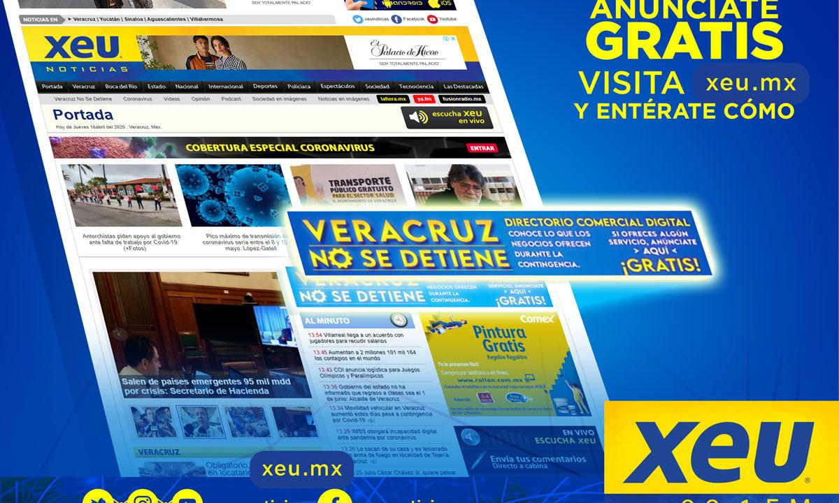 'Veracruz No Se Detiene', comercios podrán anunciarse de manera gratuita en el portal XEU Noticias