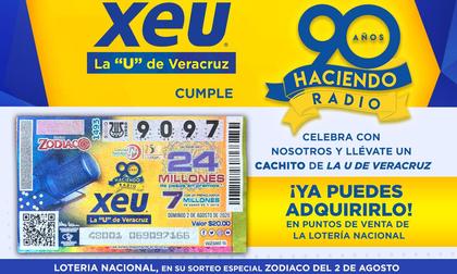 Ya a la venta los cachitos del Sorteo del Zodiaco que conmemora los 90 años de XEU